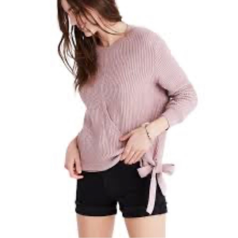 Madewell Size XS Comfortable Sweater Side Tie/ Pale Purple Color- Anthropologie